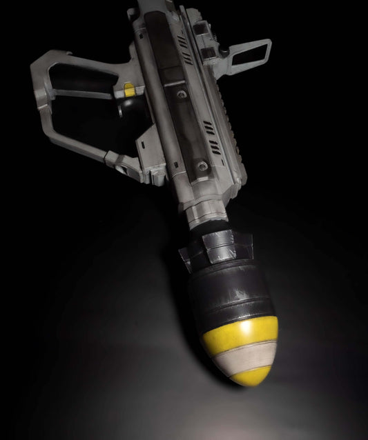 Helldivers Ultimatum Prop angled profile futuristic sidearm with tactical design high detail cosplay build