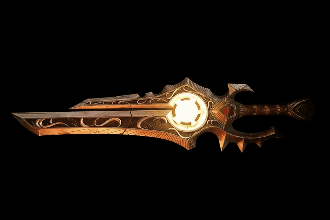 Shalamayne sword replica from World of Warcraft showcasing detail achieved through prop making workshop upgrade