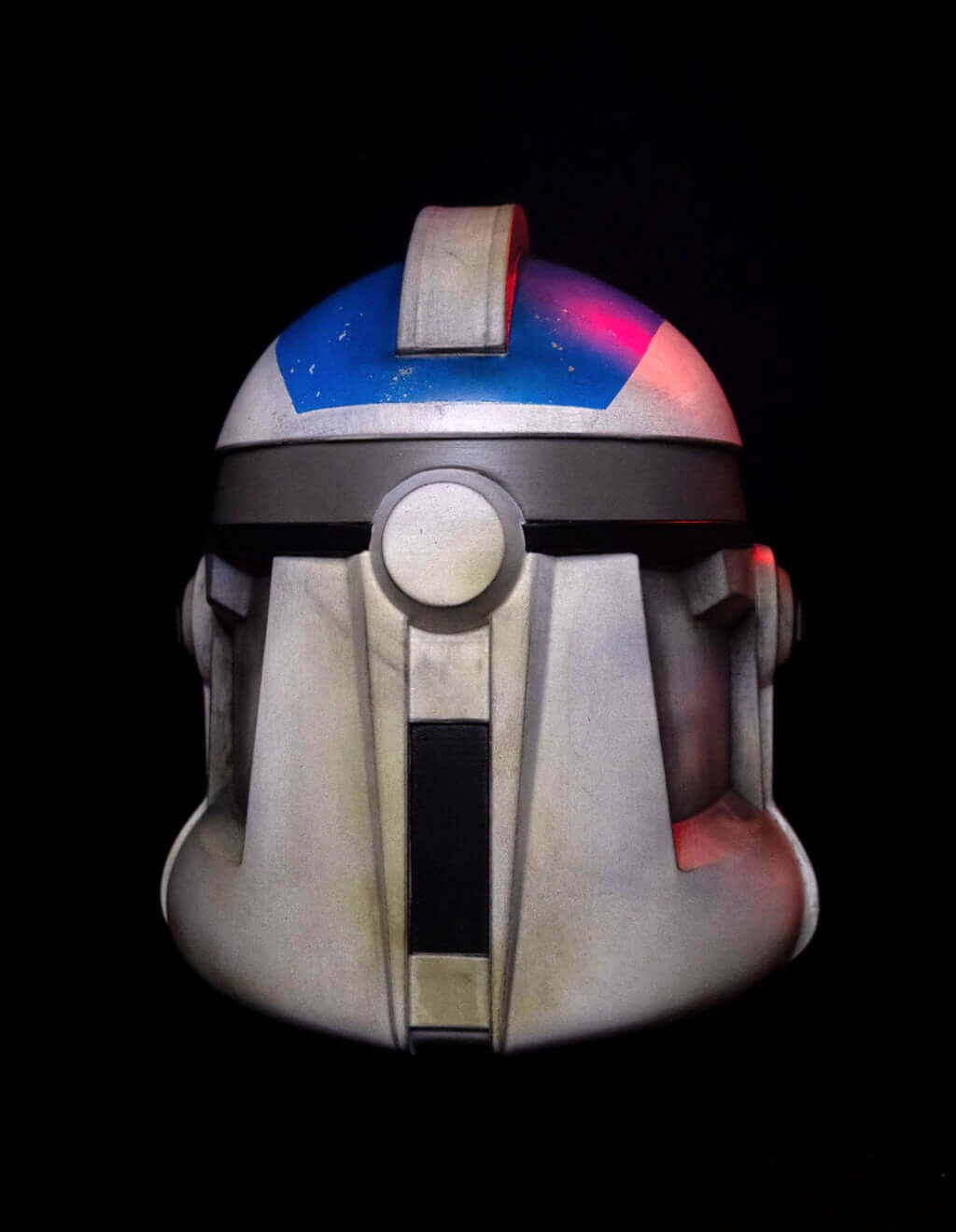 Clone Trooper Helmet rear view Phase II Galactic Republic helmet white blue sci fi cosplay prop