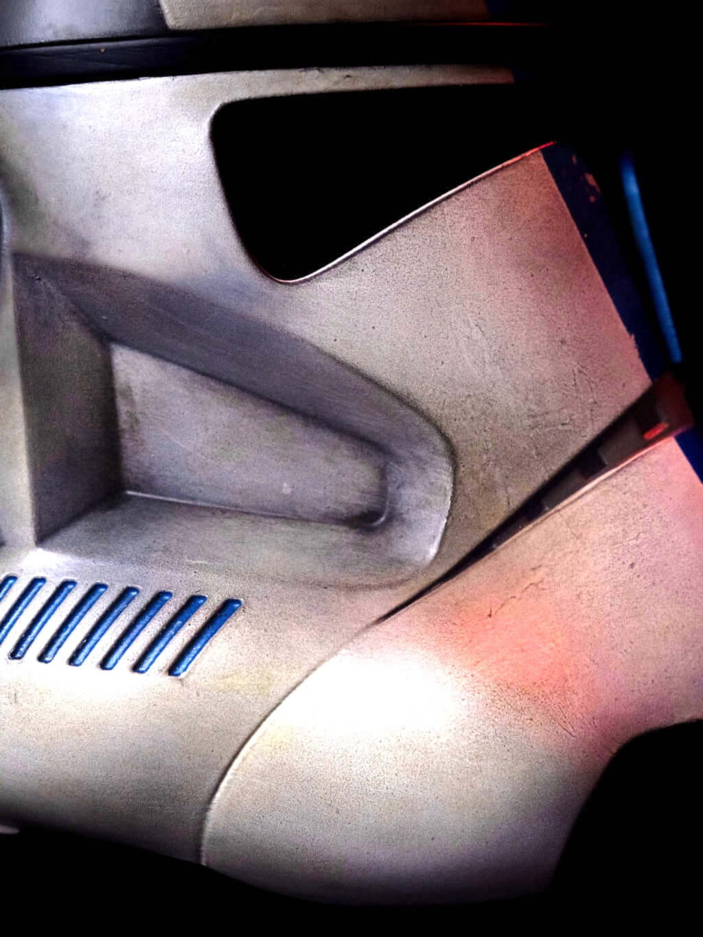 Clone Trooper Helmet side detail visor and cheek vents white blue Star Wars helmet cosplay build