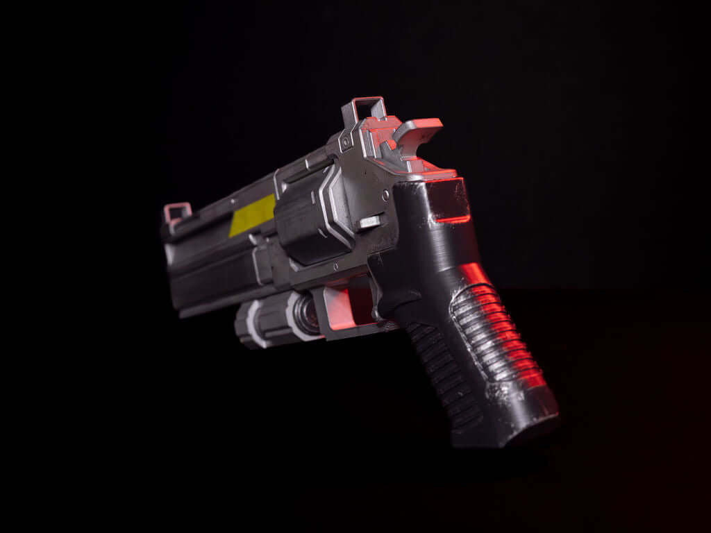 Helldivers P4 Senator Prop rear angle revolver grip and cylinder detail durable cosplay weapon replica