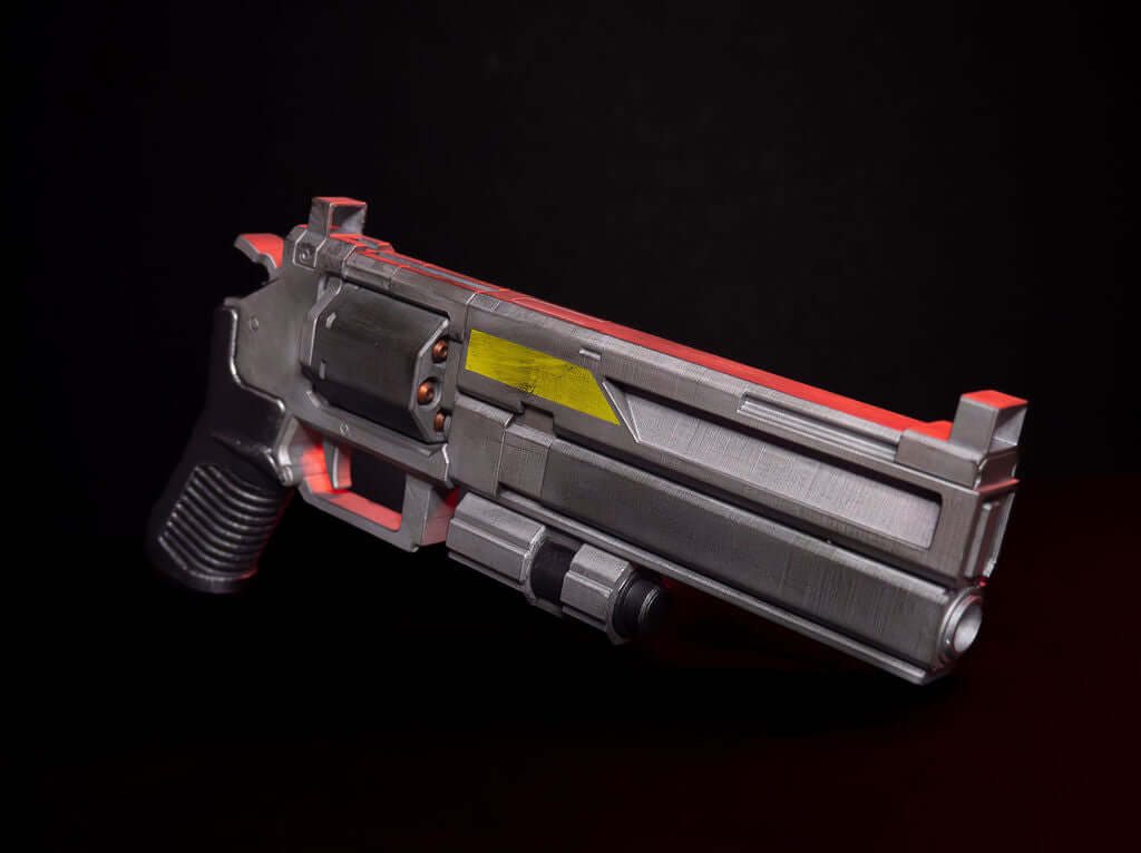 Helldivers P4 Senator Prop angled side view tactical sci fi handgun high detail Helldivers cosplay prop
