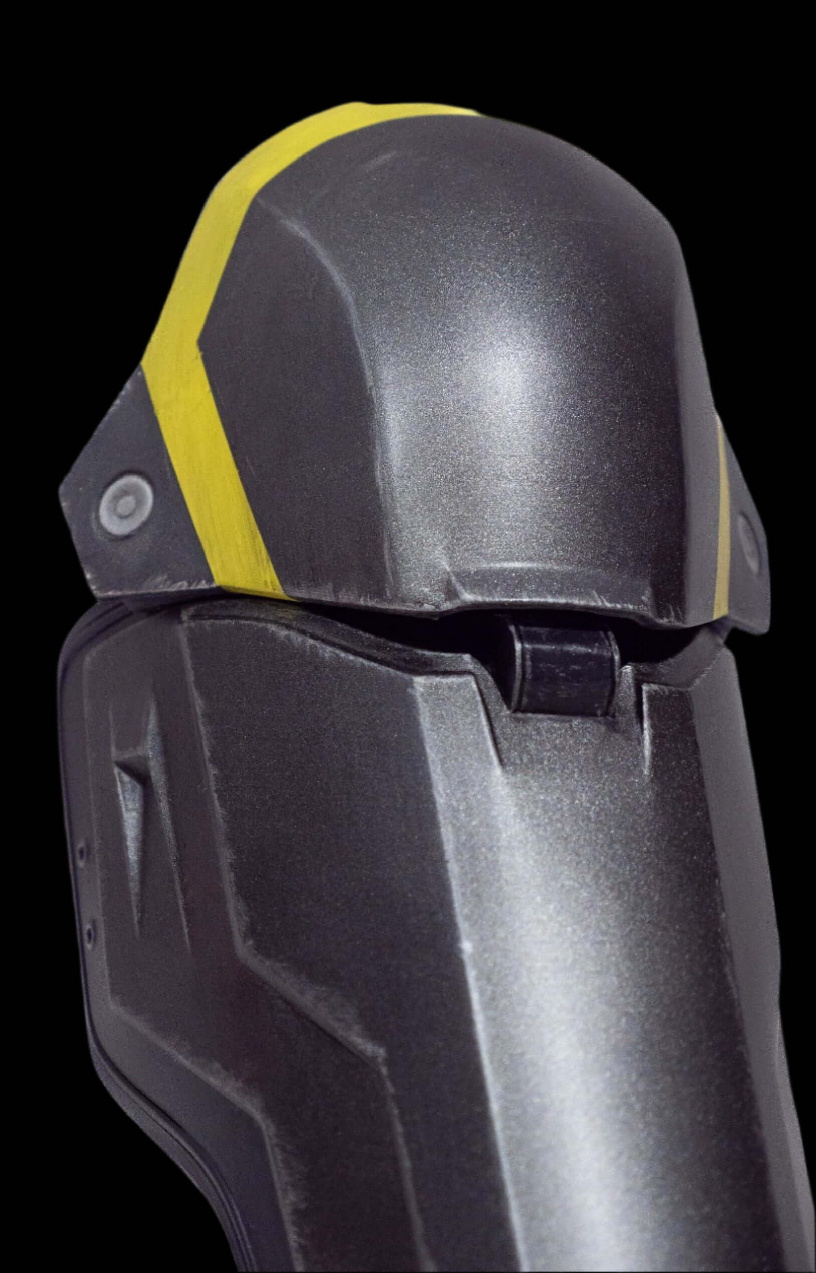 Helldivers Shinguards three quarter view tactical sci fi lower leg armour wearable cosplay piece