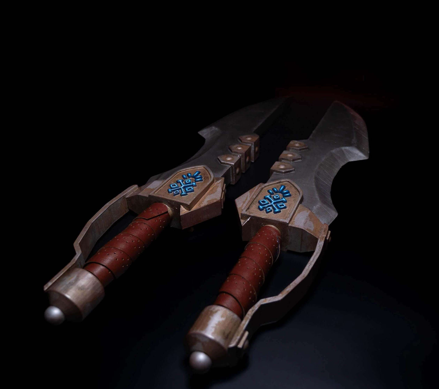 Monster hunter dual blades angled view full length 