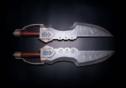 Monster Hunter Dual Blades side view above and below laid together