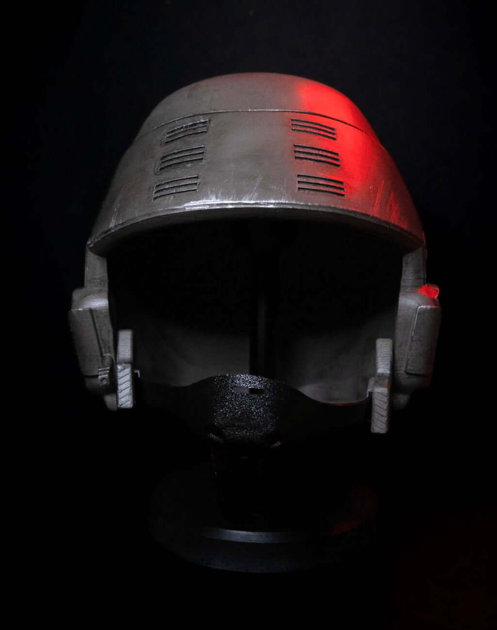 Starship Troopers Helmet front view black futuristic infantry combat helmet cosplay prop