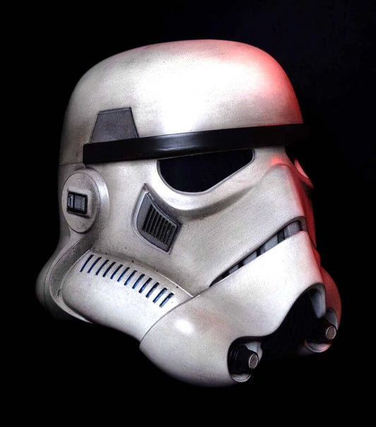 Storm trooper Helmet angled side profile glossy white sci fi combat helmet cosplay armour