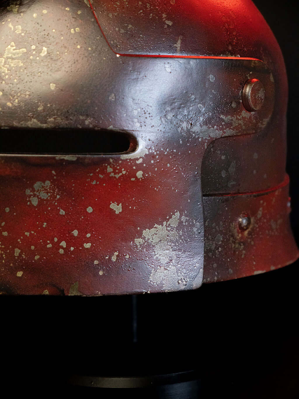 Trench Crusade Helmet close up surface detail rusted steel texture battle worn trench warfare armour